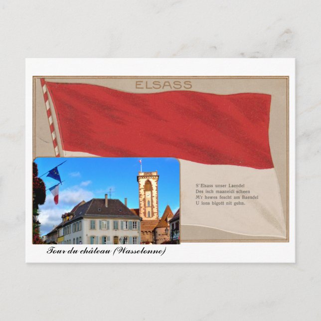 Carte postale "Elsass" Tour du château Wasselonne Vykort (Framsida)