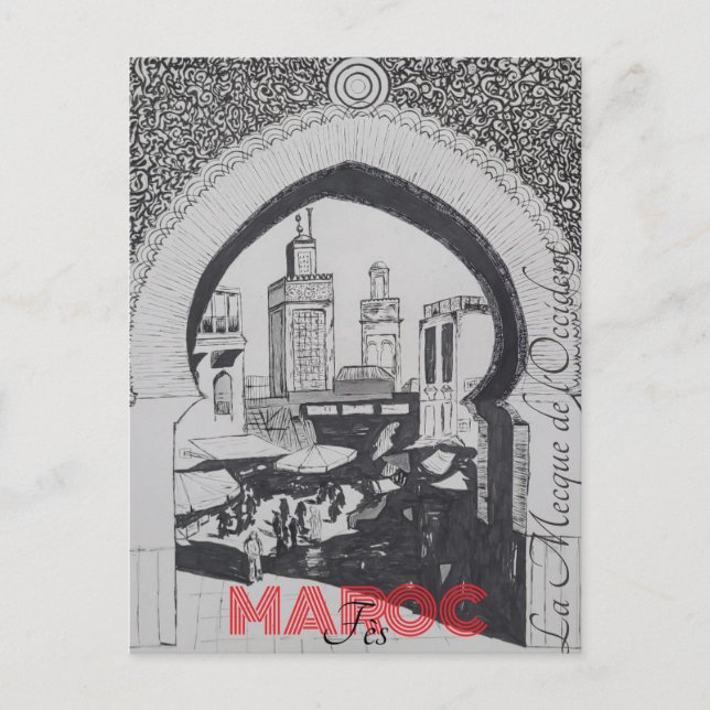 Carte Postale Fès Maroc Vykort (Framsida)