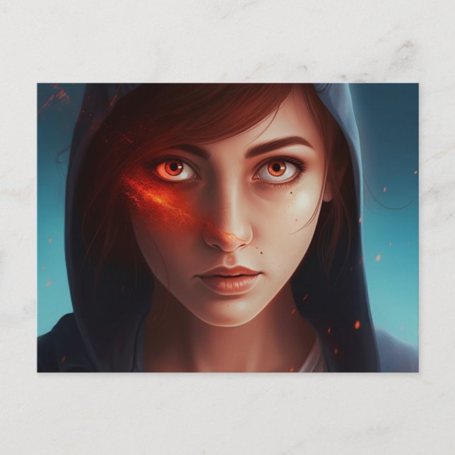 Carte postale fille toppen-heros vykort (Framsida)