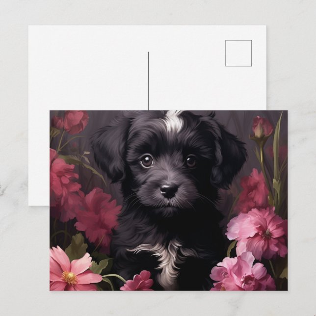 Carte Postale Fleur Magique du Chien Vykort (Fram/baksida)