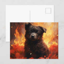 Carte Postale Fleur Sauvage en Feu Vykort