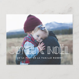 Carte postale fotot Joyeux Noël typo art deco Vykort