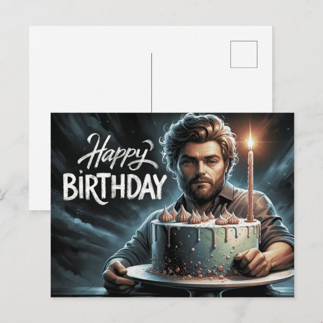 Carte Postale Happy Birthday 2026 -2 Vykort (Fram/baksida)