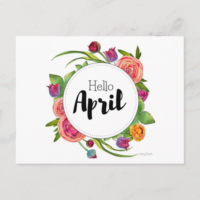 Carte Postale Hello April Vykort (Framsida)