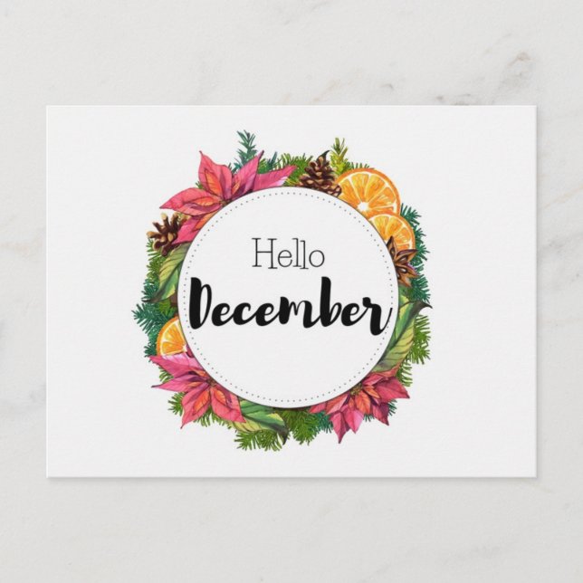 Carte Postale Hello December Vykort (Framsida)