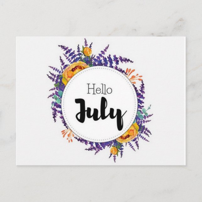 Carte Postale Hello July Vykort (Framsida)