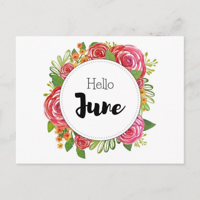 Carte Postale Hello June Vykort (Framsida)