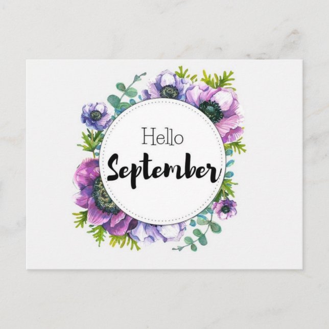 Carte Postale Hello September Vykort (Framsida)