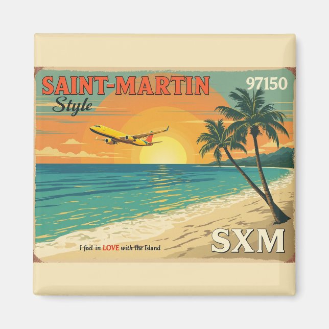 Carte postale illustrée “Saint-Martin SXM 97150” d Magnet (Framsidan)
