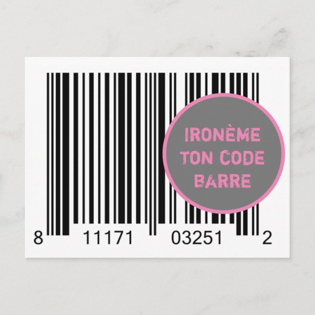 Carte Postale Ironème ’Ironème ton code-barre’ Vykort (Framsida)