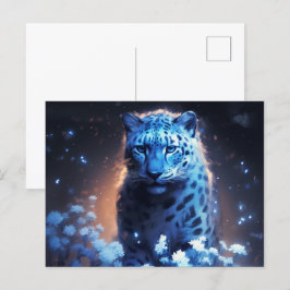Carte Postale jaguar lumière bleue Vykort