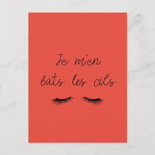 Carte postale Je m'en fladdermöss les cil Vykort (Framsida)