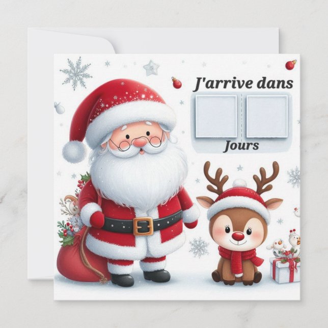 Carte Postale "Le Père arrive dans .." Inbjudningar (Framsida)