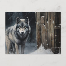 Carte postale Loup Série 1-6