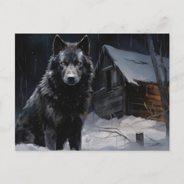 Carte postale Loup Série 1 Vykort (Framsida)