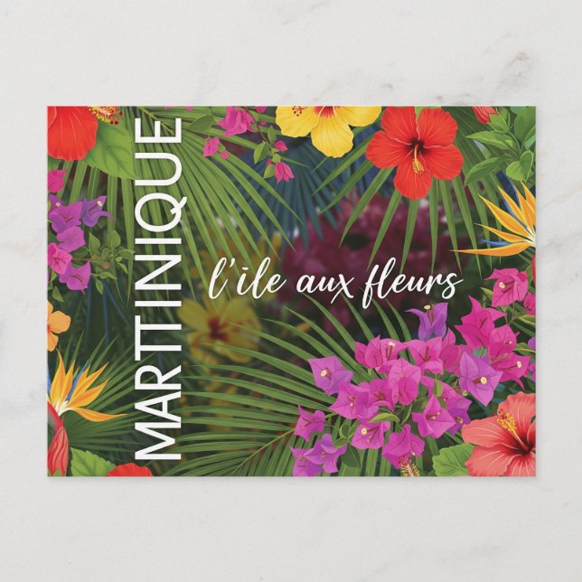 Carte postale Martinique fleurs tropicales" Vykort (Framsida)