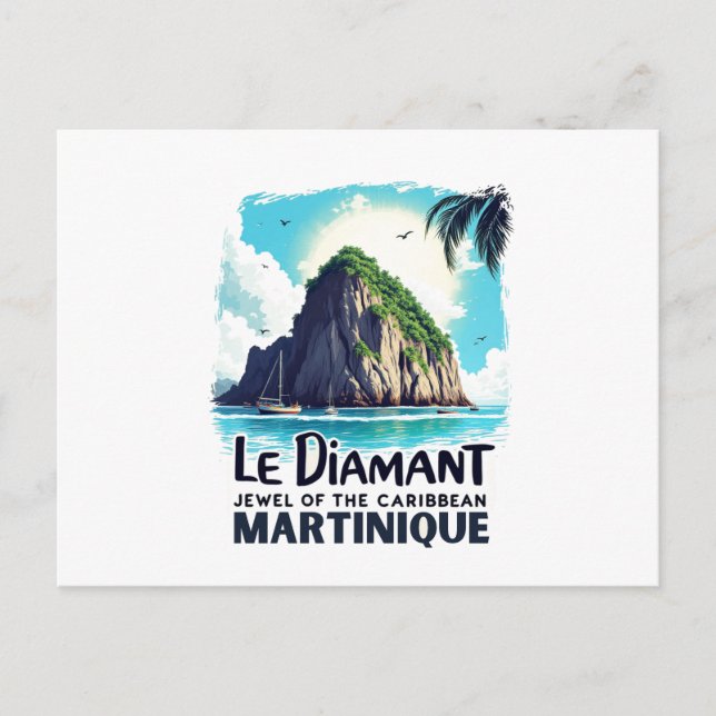 Carte postale Martinique – Illustration Le Diamant Vykort (Framsida)