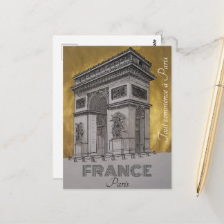 Carte Postale Paris France l'arc de triomphe Vykort
