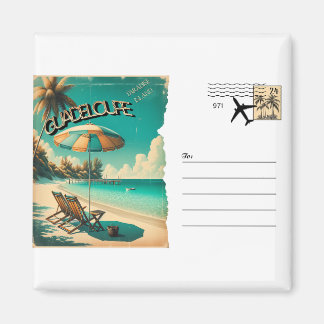 Carte Postale Rétro Guadeloupe Plage Exotique Magnet