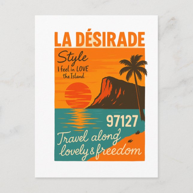 Carte postale rétro La Désirade 97127 Antilles Vykort (Framsida)