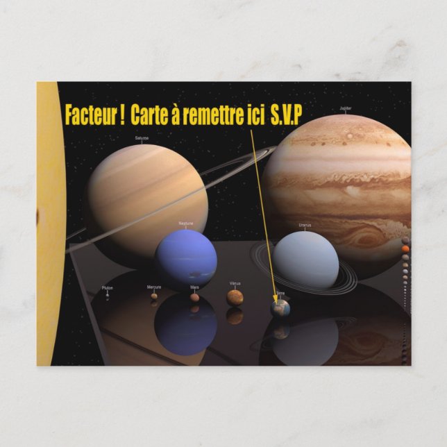 Carte postale système solaire vykort (Framsida)