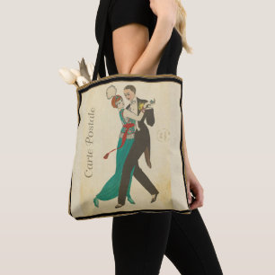 Carte Postale Tote Bag Tygkasse