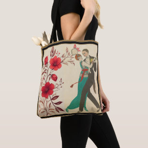 Carte Postale Tote Bag Tygkasse