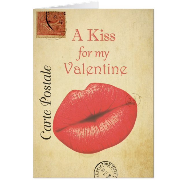 Carte Postale Valentine Kiss Hälsningskort (Framsidan)