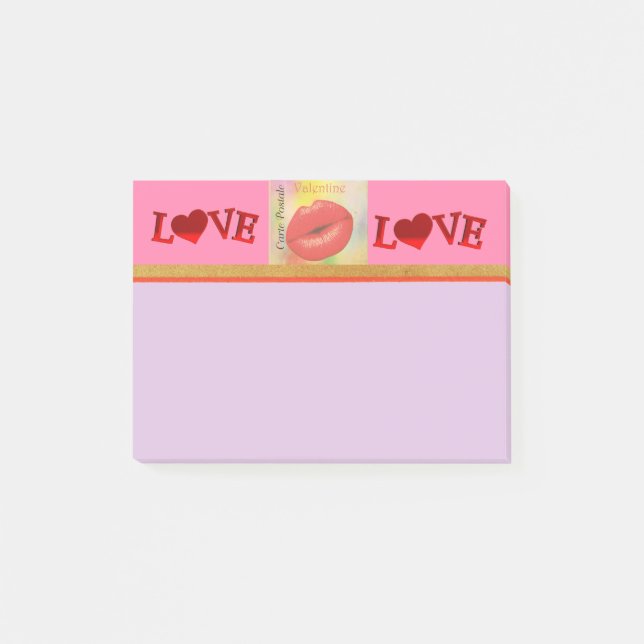 Carte Postale Valentine Kiss Post-it Notes (Framsida)
