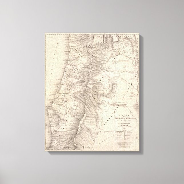 Carte, Province de Mendoza, Araukan?a Canvastryck (Framsida)