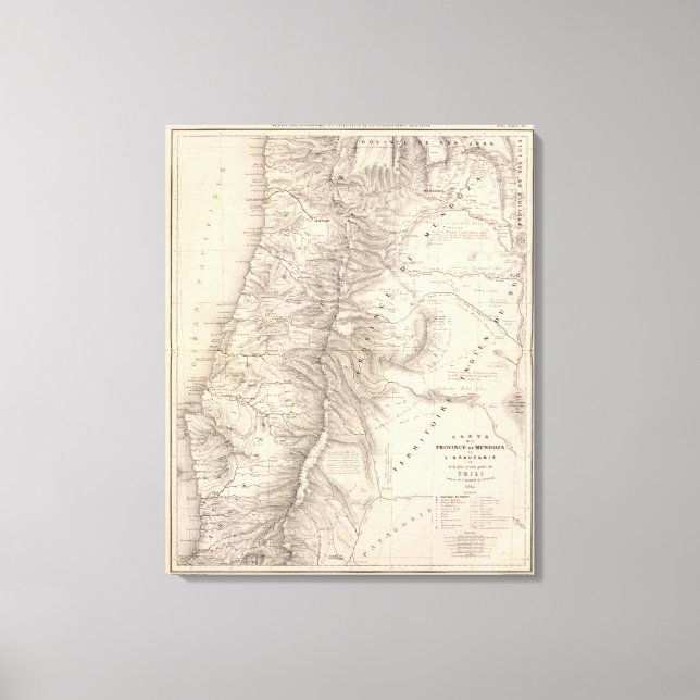 Carte, Province de Mendoza, Araukan?a Canvastryck (Framsida)