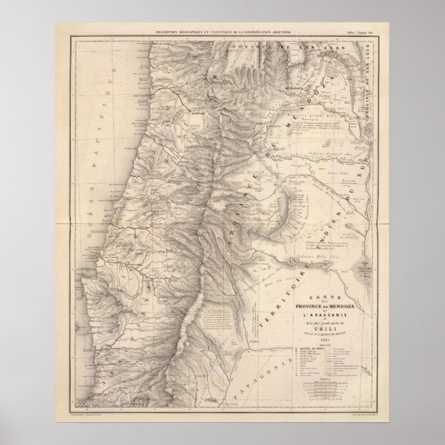 Carte, Province de Mendoza, Araukan?a Poster (Framsidan)
