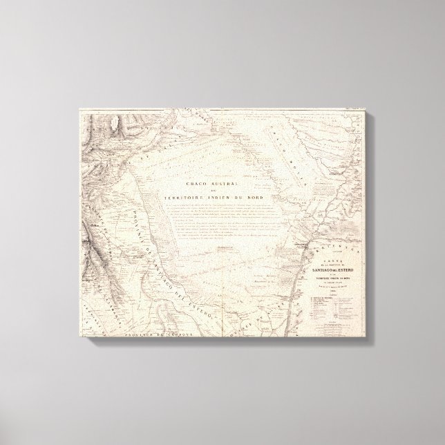 Carte, provinsen Santiago del Estero Canvastryck (Framsida)