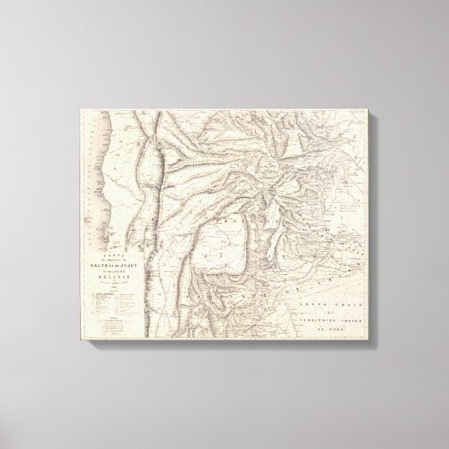 Carte, provinserna Salta i Jujuy Canvastryck (Framsida)