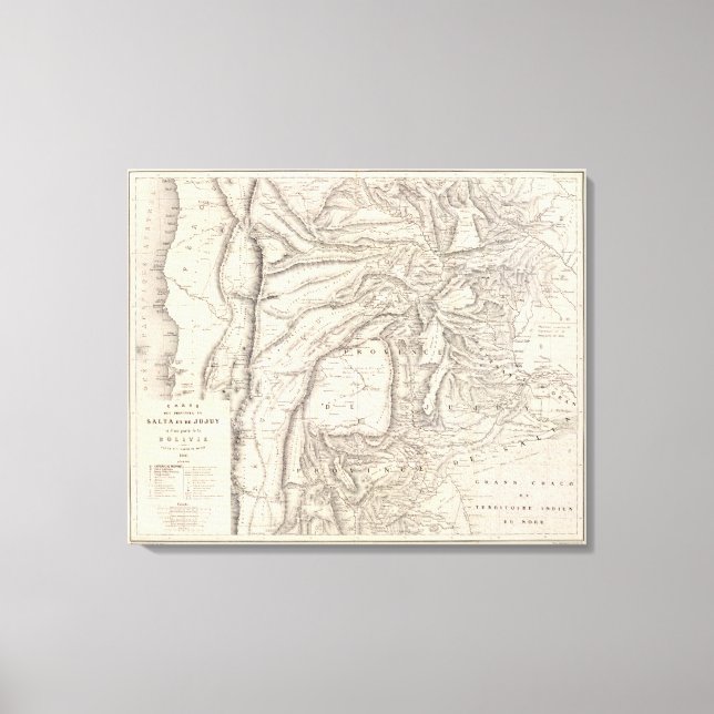 Carte, provinserna Salta i Jujuy Canvastryck (Framsida)