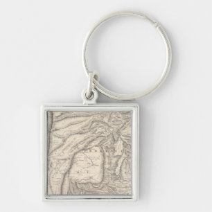 Carte, provinserna Salta i Jujuy Fyrkantig Silverfärgad Nyckelring
