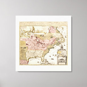 Carte Québec Nouvelle-Frankrike Amérique par Franç Canvastryck