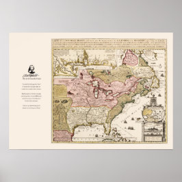 Carte Québec Nouvelle-Frankrike Amérique par Franç Poster