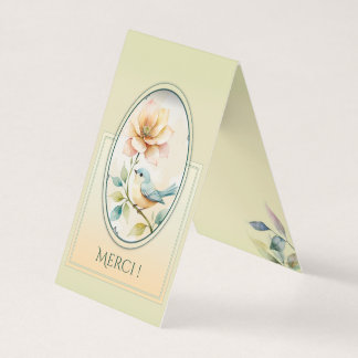 carte remerciement oiseau tendre kort