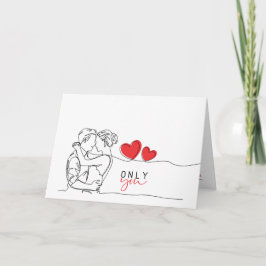 Carte Saint-Valentin - Design art linéaire Kort