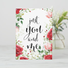 Carte Saint-Valentin Élégante "Just You and Me" Julkort