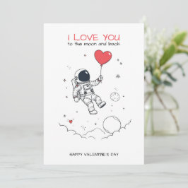 Carte Saint-Valentin - "Love You to the Moon" Julkort
