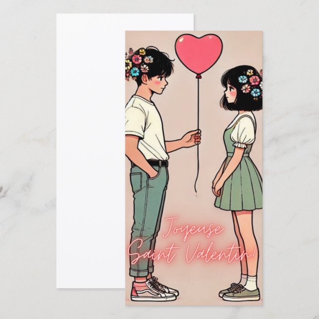 Carte Saint Valentin Tack Kort (Fram/baksida)
