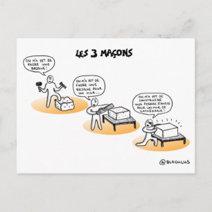 Carte tränar: ’Les 3 maçons’ Vykort