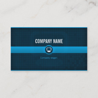 Carte visite - Professionnel informatique bleue v1 Visitkort