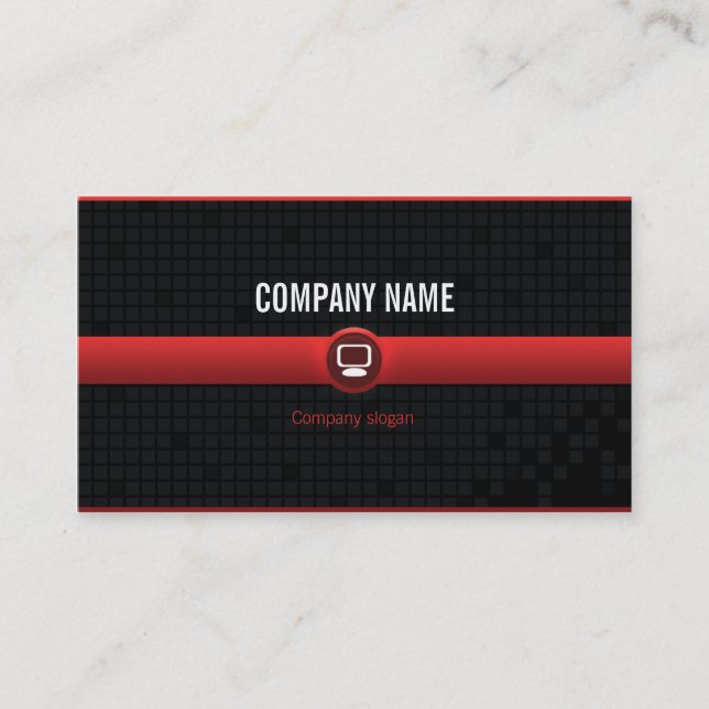Carte visite - Professionnel informatique rouge v2 Visitkort (Framsida)
