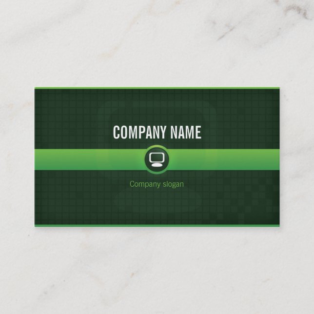 Carte visite - Professionnel informatique verte v1 Visitkort (Framsida)