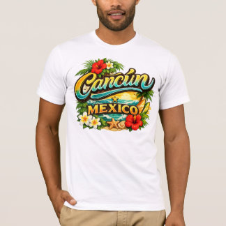 CARTEL BIENVENIDA CANCUN C/FLORES T SHIRT