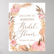 Cartel de bienvenida de Póster Floral Pampas