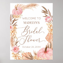 Cartel de bienvenida de Póster Floral Pampas Poster